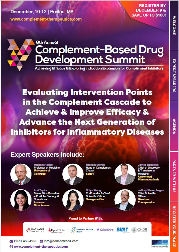 Latest Brochure for 8th Complement-based Drug Development Summit