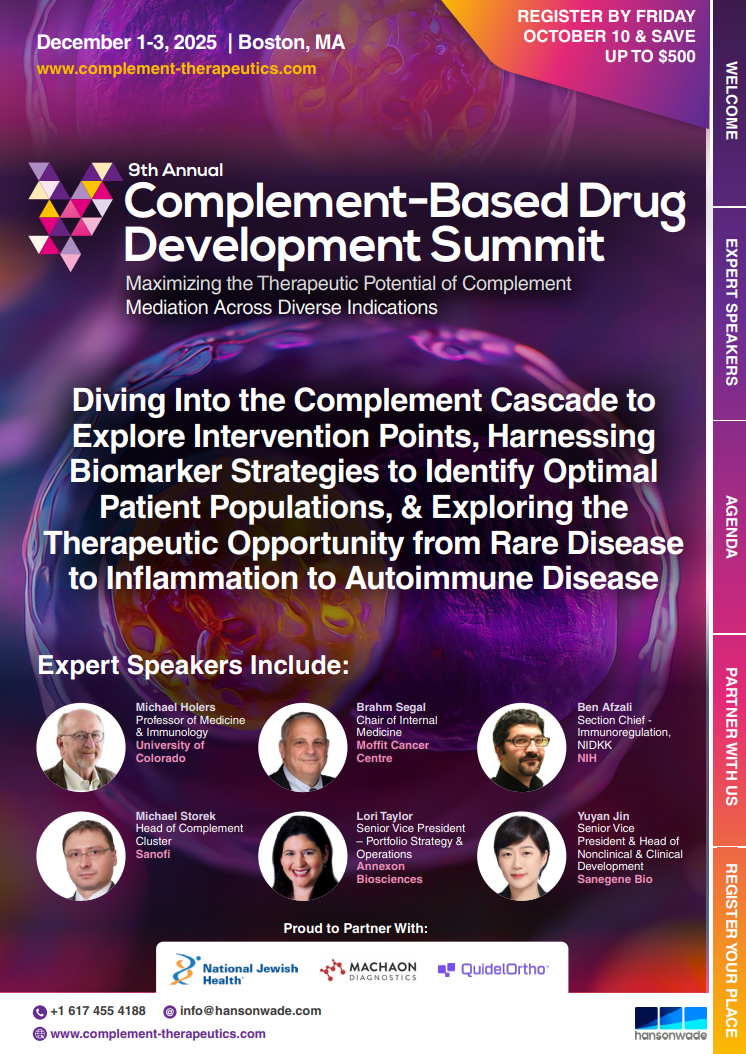 Brochure - 9th Complement-Based Drug Development Summit